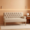Warm Beige Loveseat Sofa Set With Tufted Back Upholstery - Warm Beige