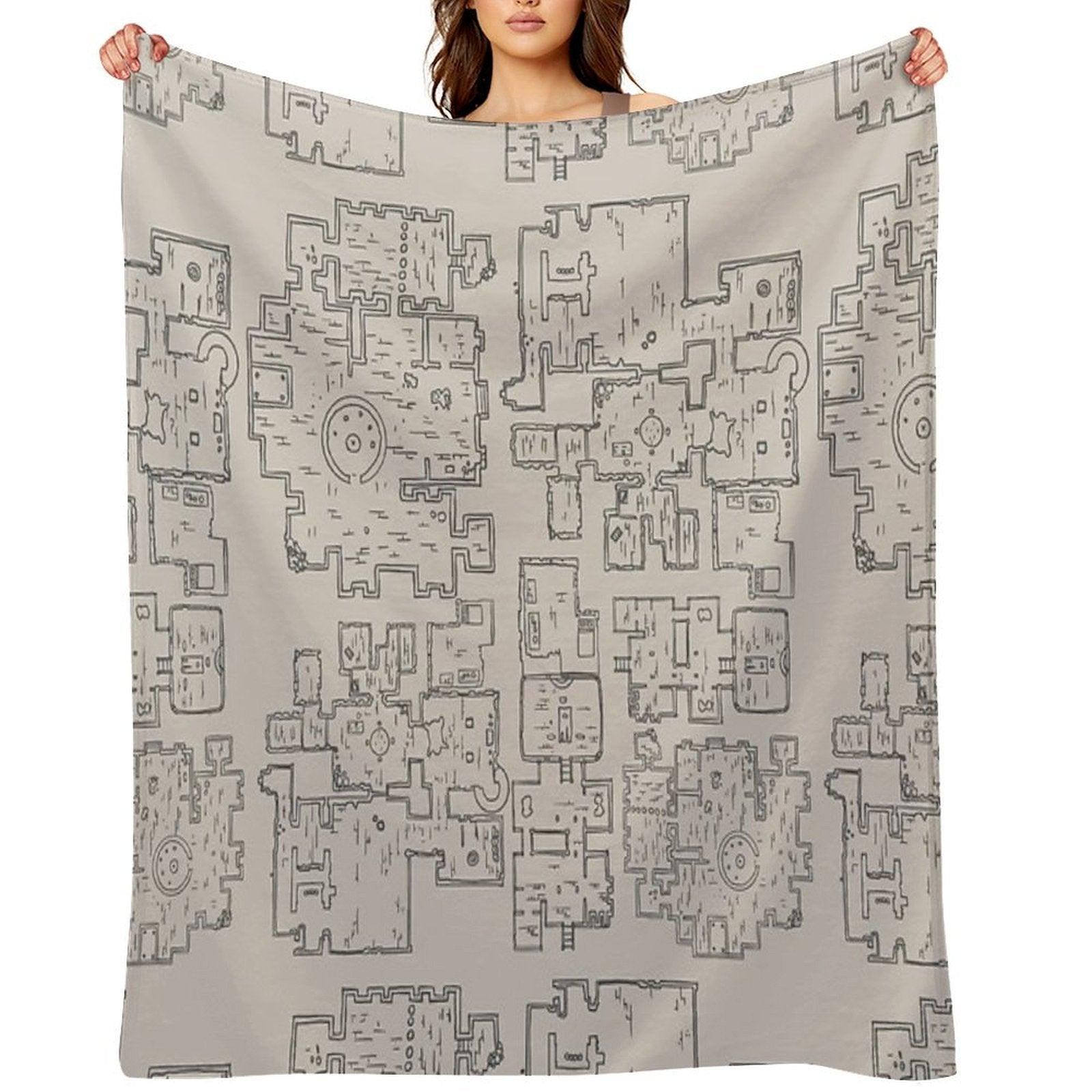 D&D Dungeon Map Throw Blanket