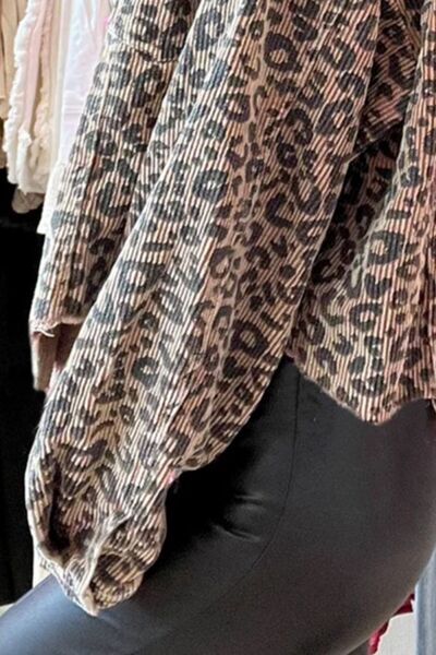 Lightweight Leopard Button Down Long Sleeve Jacket Bold & Trendy Luxury Print Outerwear