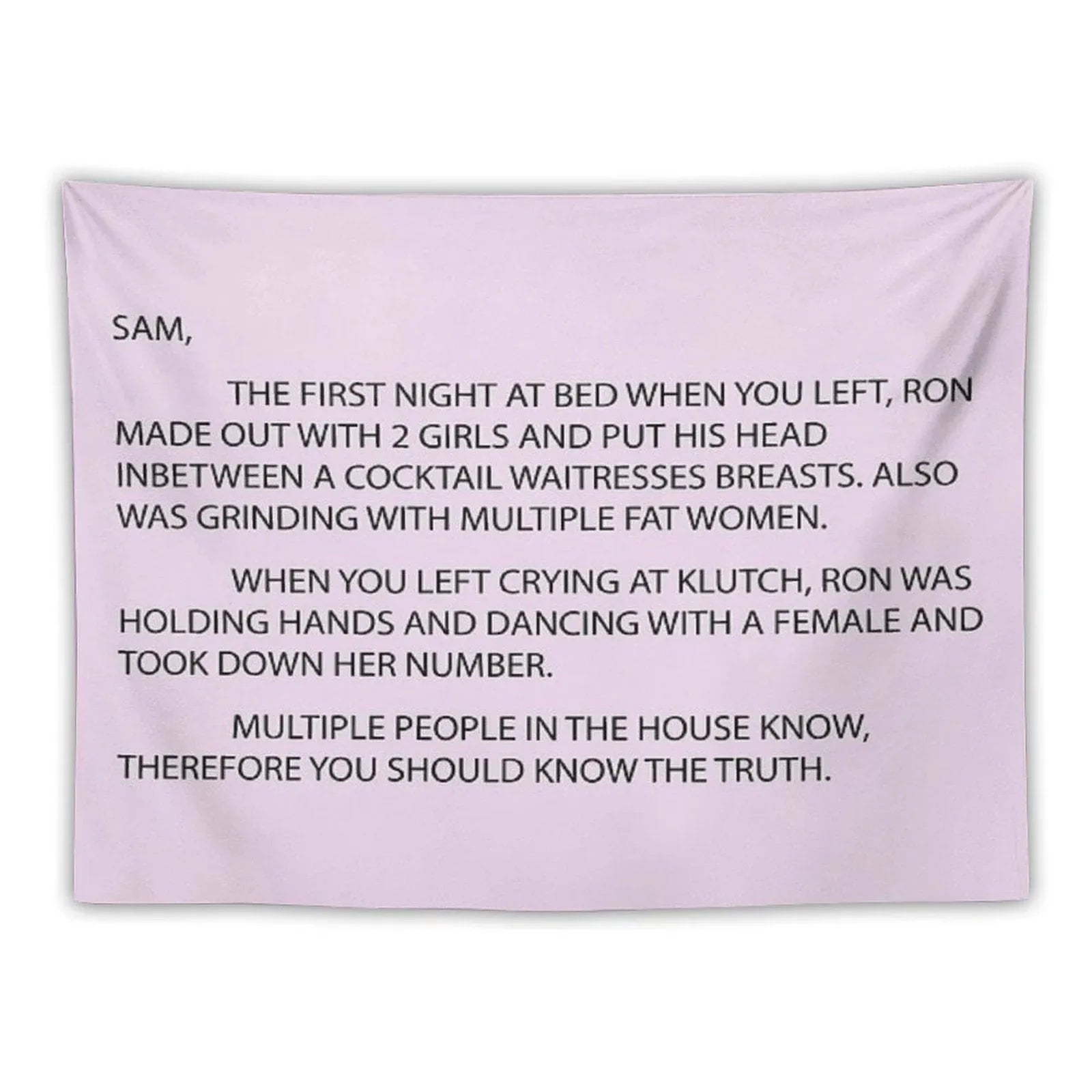 Letter to Sam Sammi Sammy Tapestry