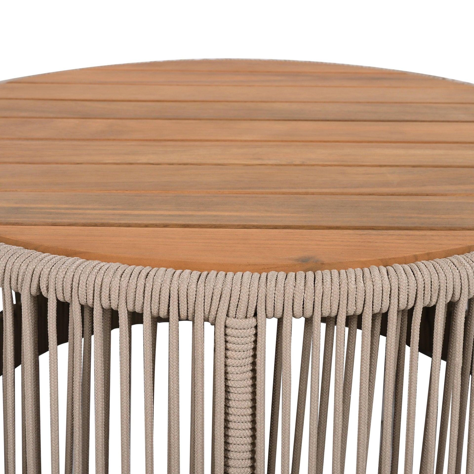 Outdoor Rattan Rope & Acacia Wood Coffee Table
