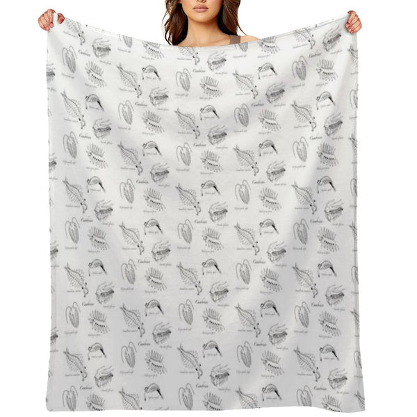 Cambrian Life (Hand Writing Style Font) All-season Throw Blanket
