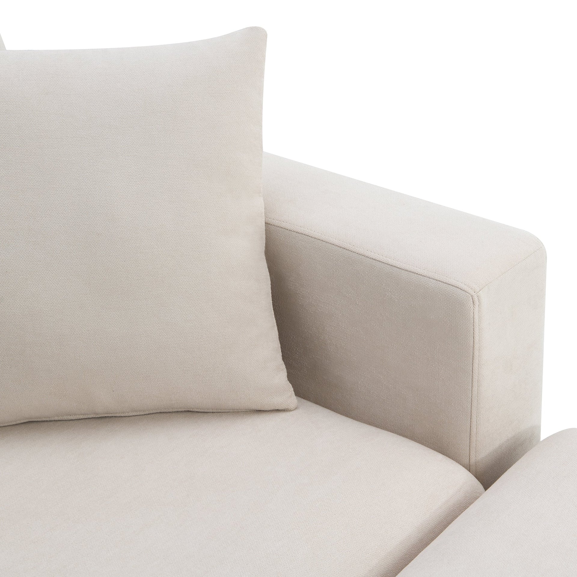 101*66' Modern Sectional Sofa with Throw Pillows,Cloud L-shaped Couch Set with Wide Seat,4 seat Polyester Comfy Fabric Couch Set with Movable Ottoman for Living Room, Apartment, Office,4 Colors