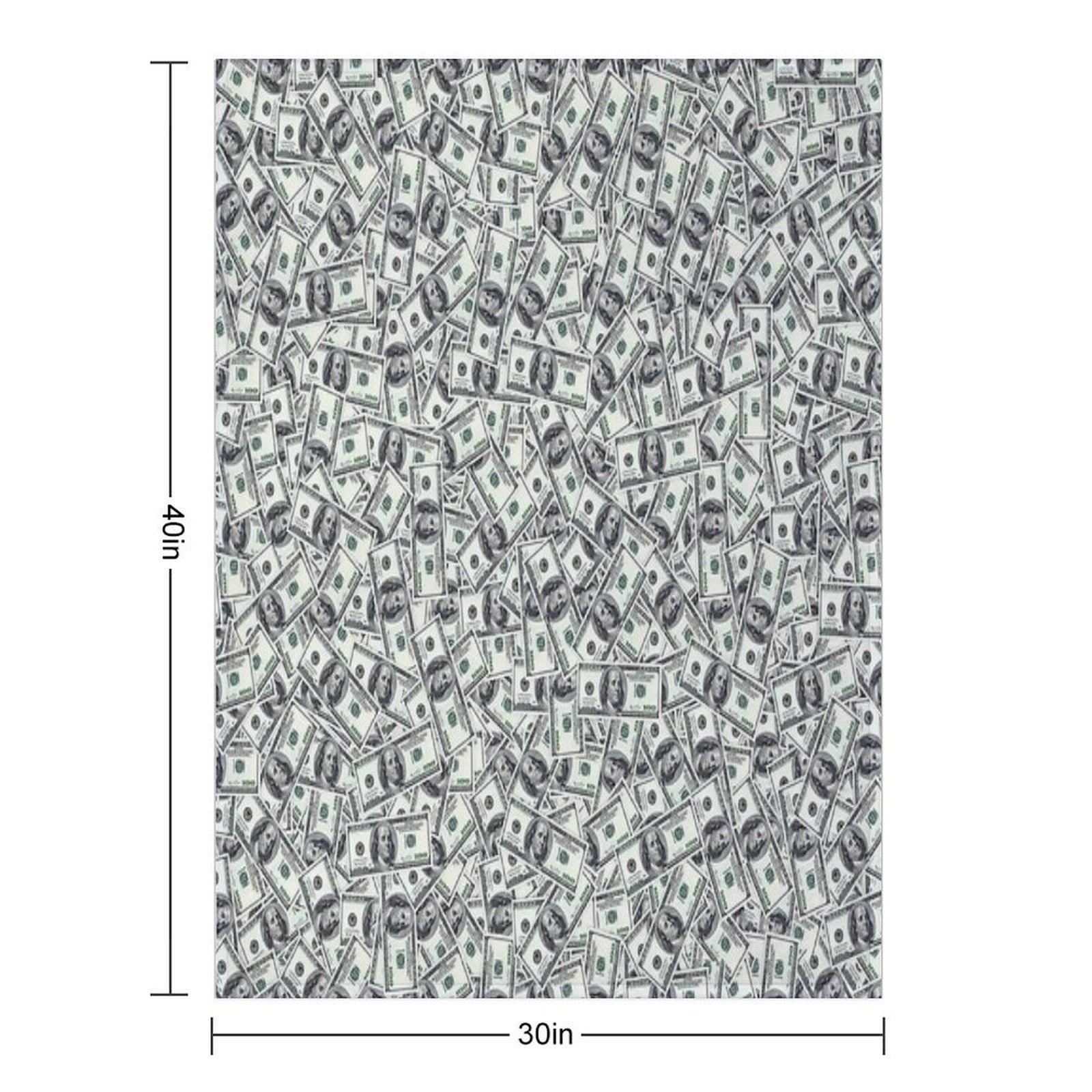 Giant Money Background 100 Dollar Bills Throw Blanket