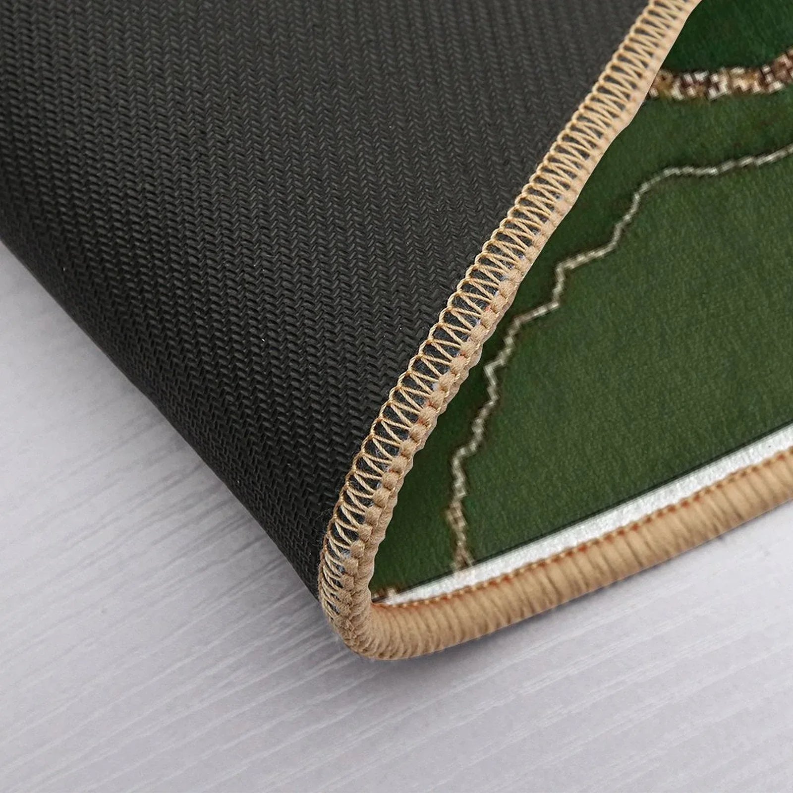 Emerald Green Faux Malachite Marble Bath Mat