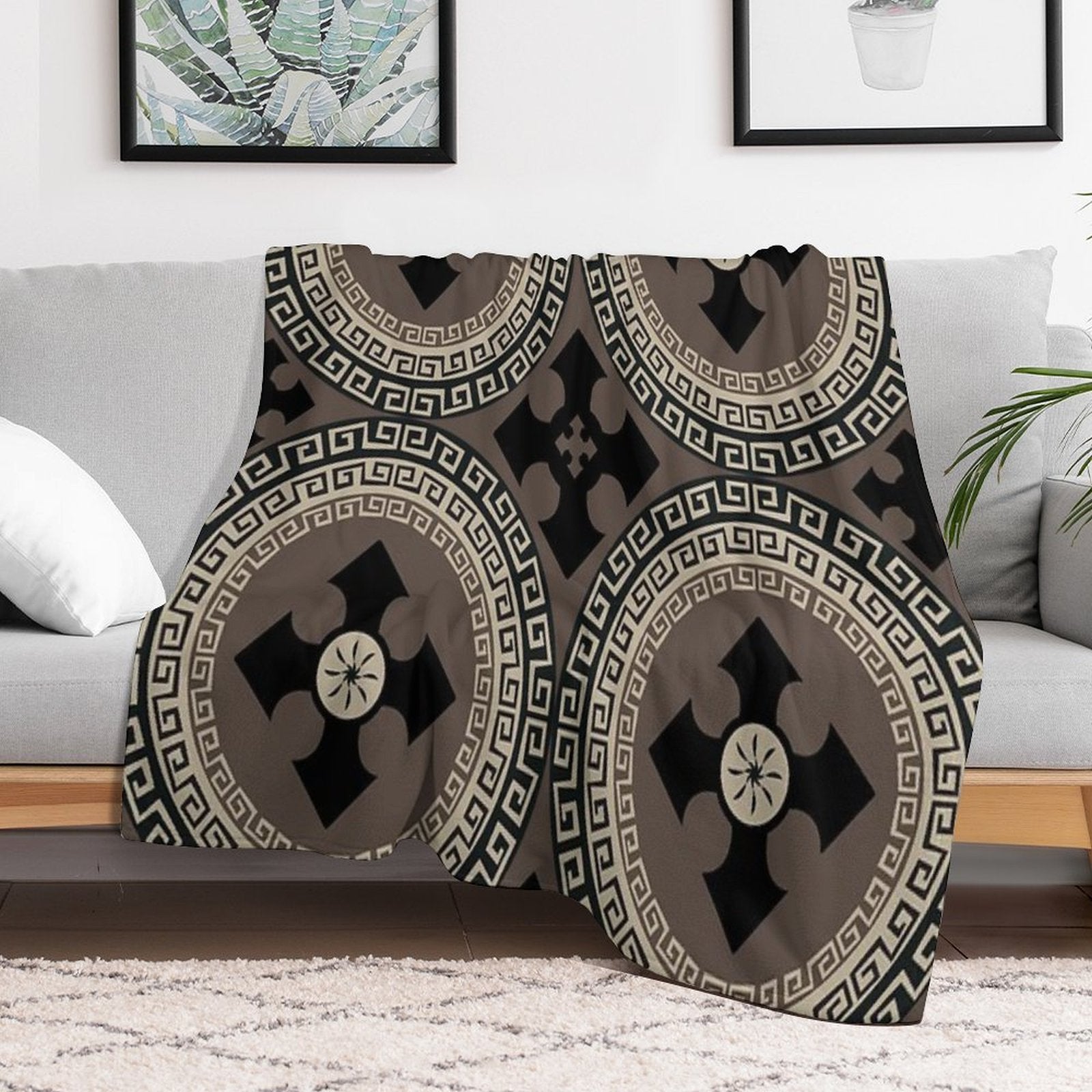 Abstract Cute Circles Illustration Pattern Compact Throw Blanket