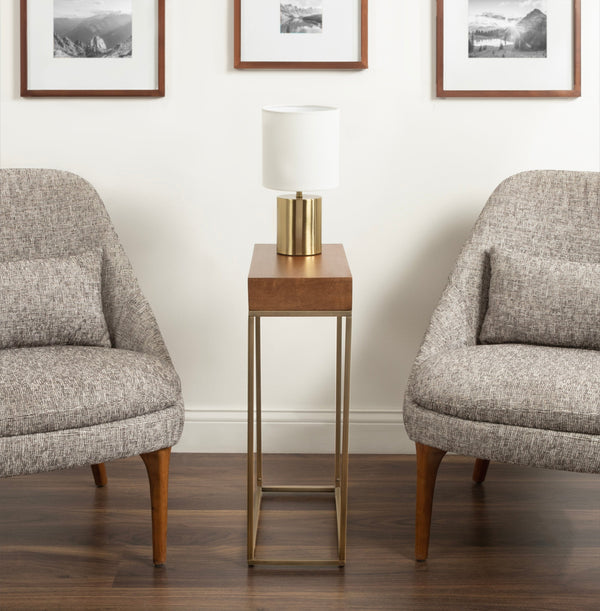 Karlsen Wood and Metal Slim Side Table