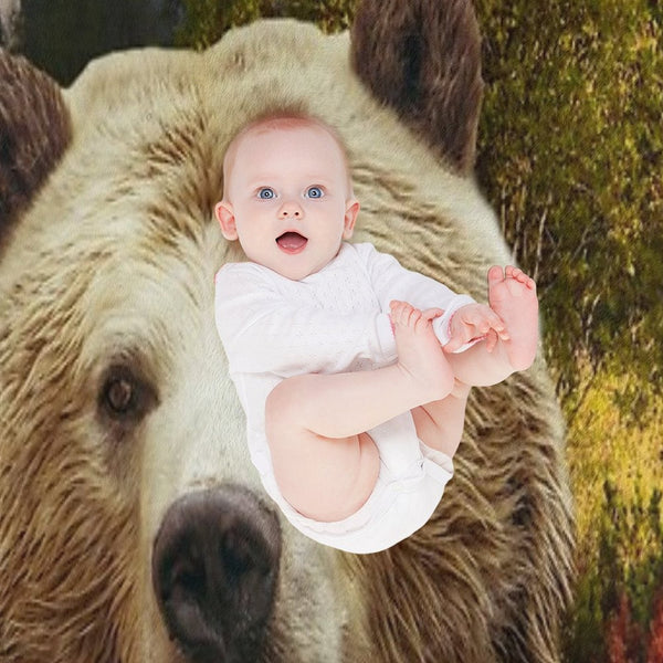Brown Bear And Forest Sustainable Throw Blanket