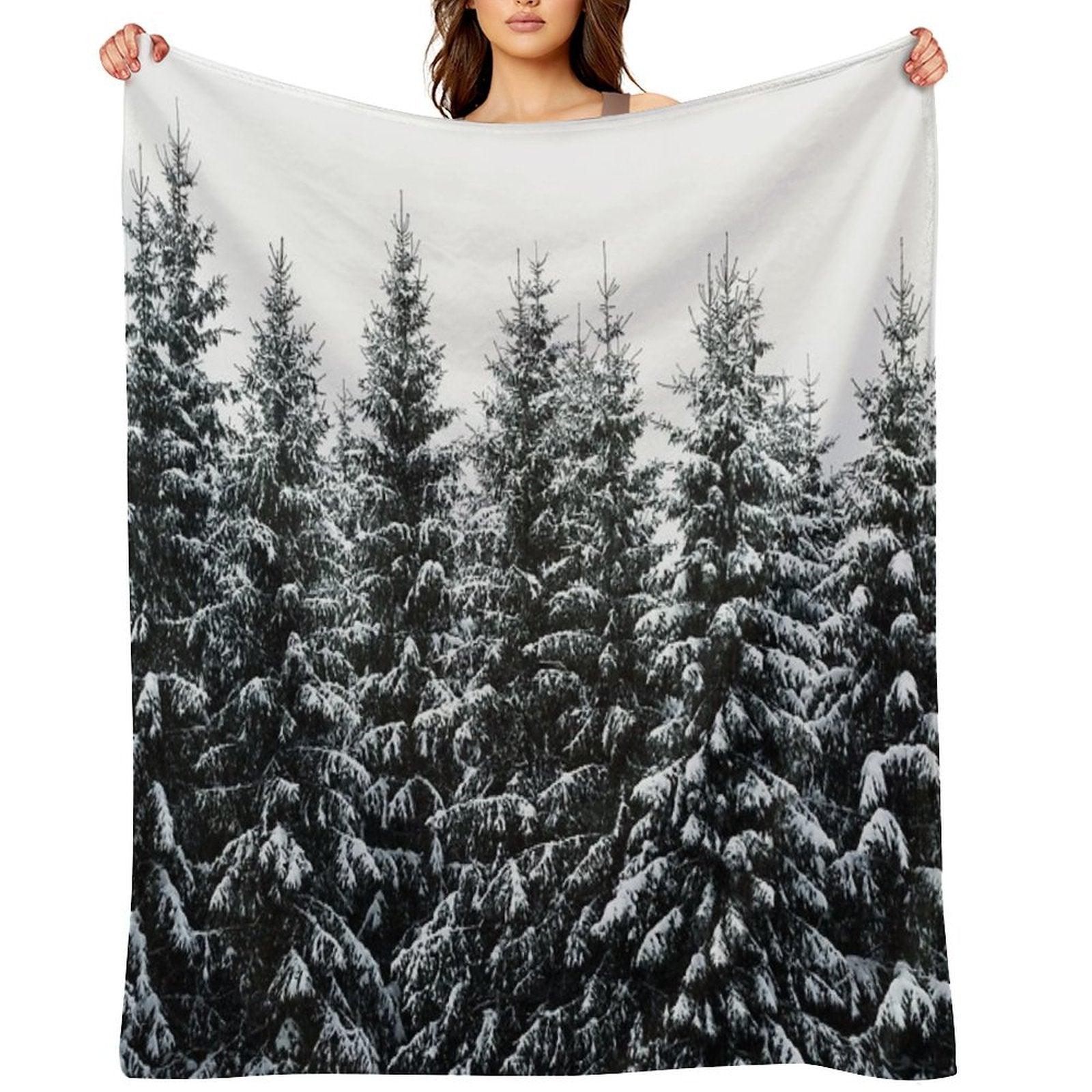 The White Bunch  Misty Moody Foggy Milky Winter Wonderland Forest With Cascadia Trees Covered In Magic Fog Throw Blanket