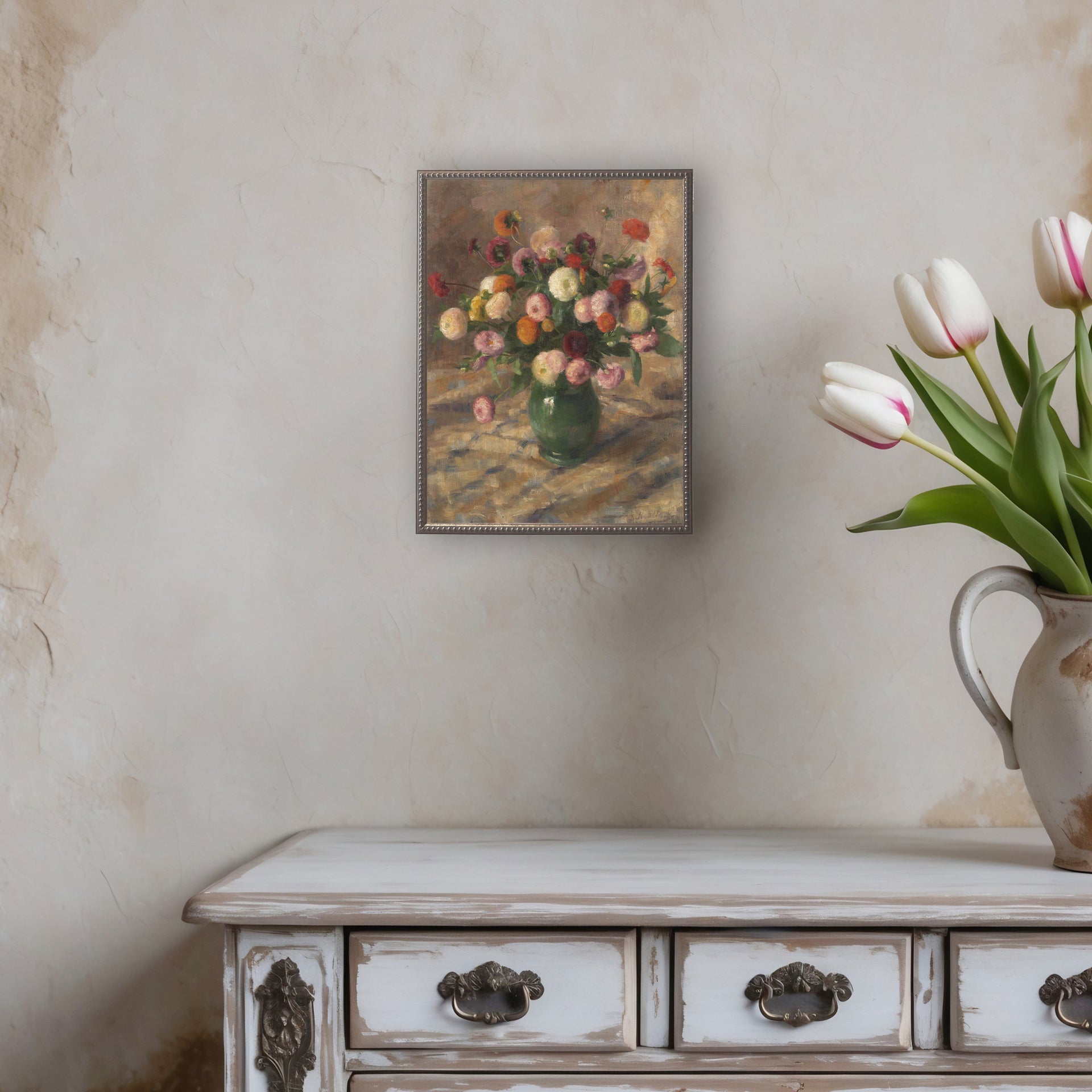 Vintage Floral Oil Reproduction