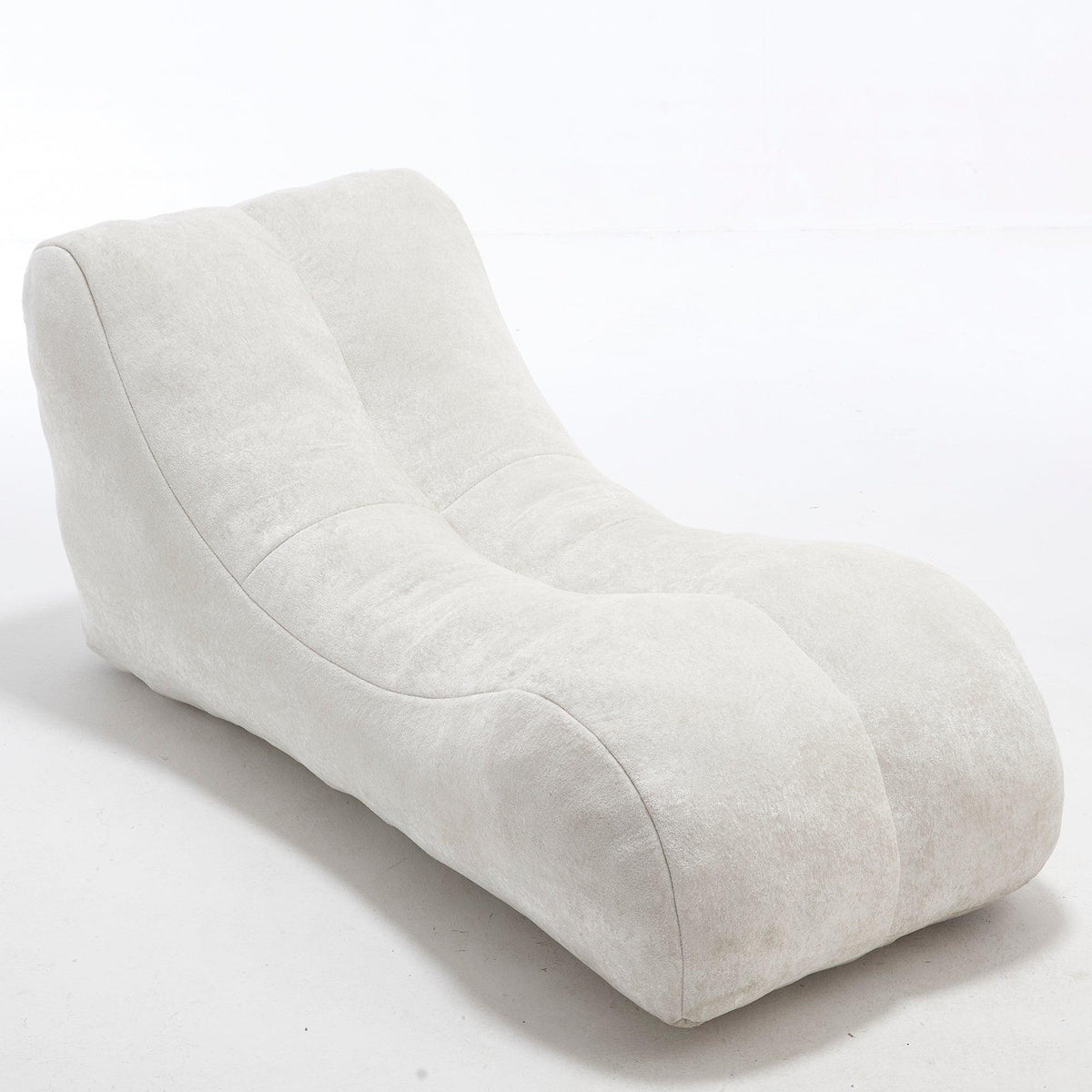 White Polyester Bean Bag Sofa‑Lounger