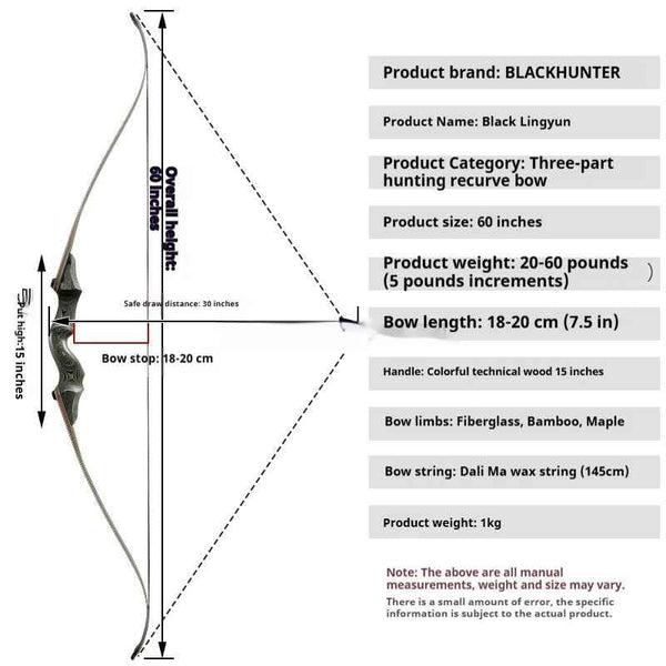 Competitive Archery Professional Combo Wooden Traditional Archery Equipment American Bow