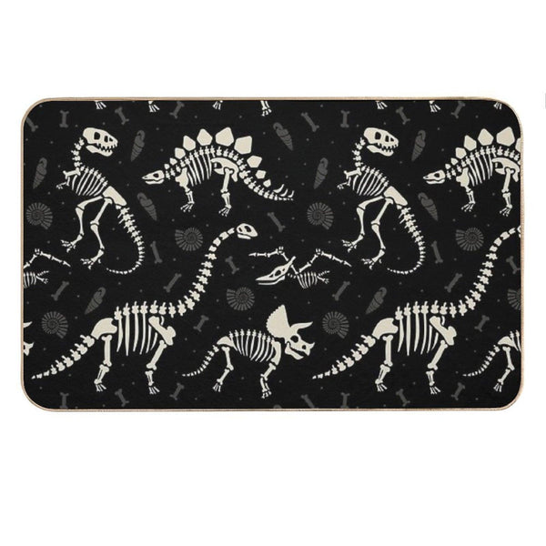 Dinosaur Fossils in Black Bath Mat