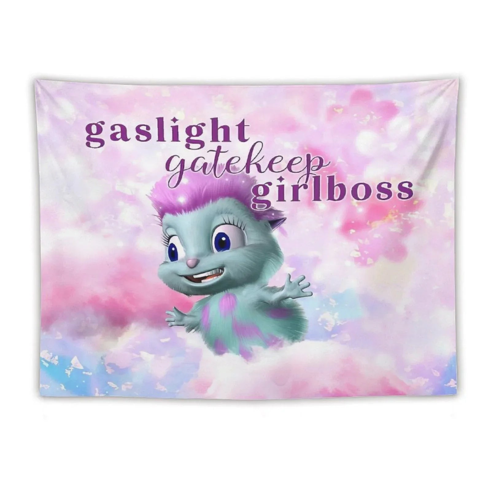 Bibble Beliefs -  Happiness Gaslight Gatekeep Girlboss Tapestry