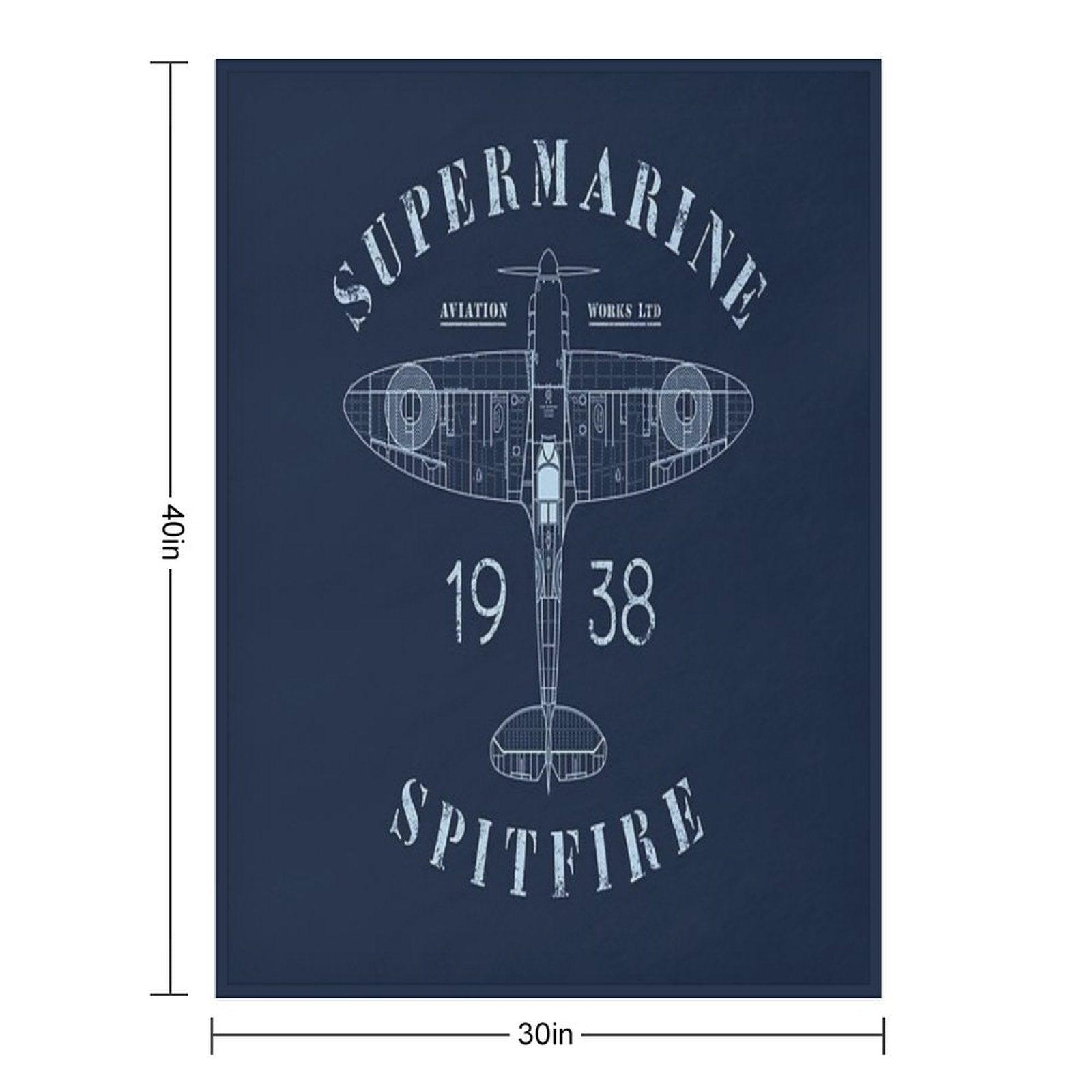 Spitfire Blueprint Throw Blanket