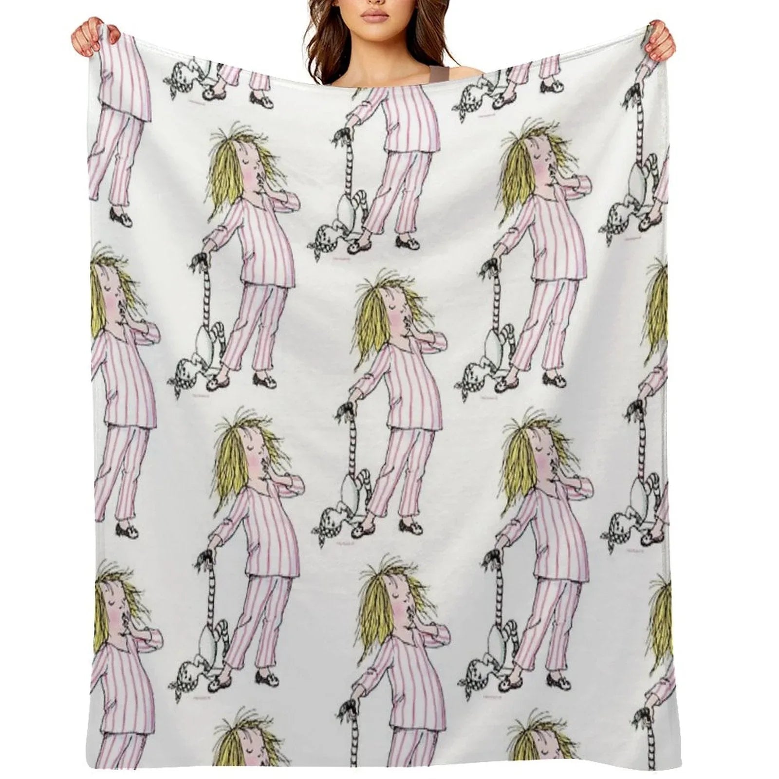 Yawning Eloise in Her Pajamas Throw Blanket