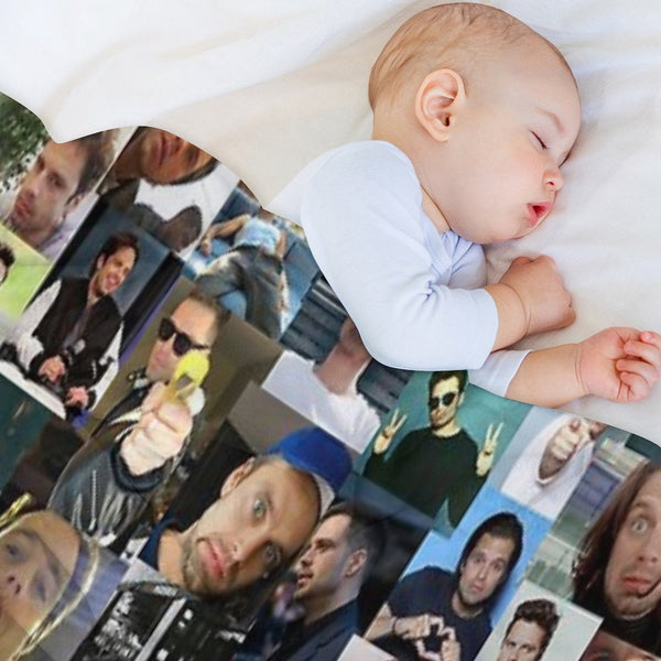 Sebastian Stan Collage Compact Throw Blanket