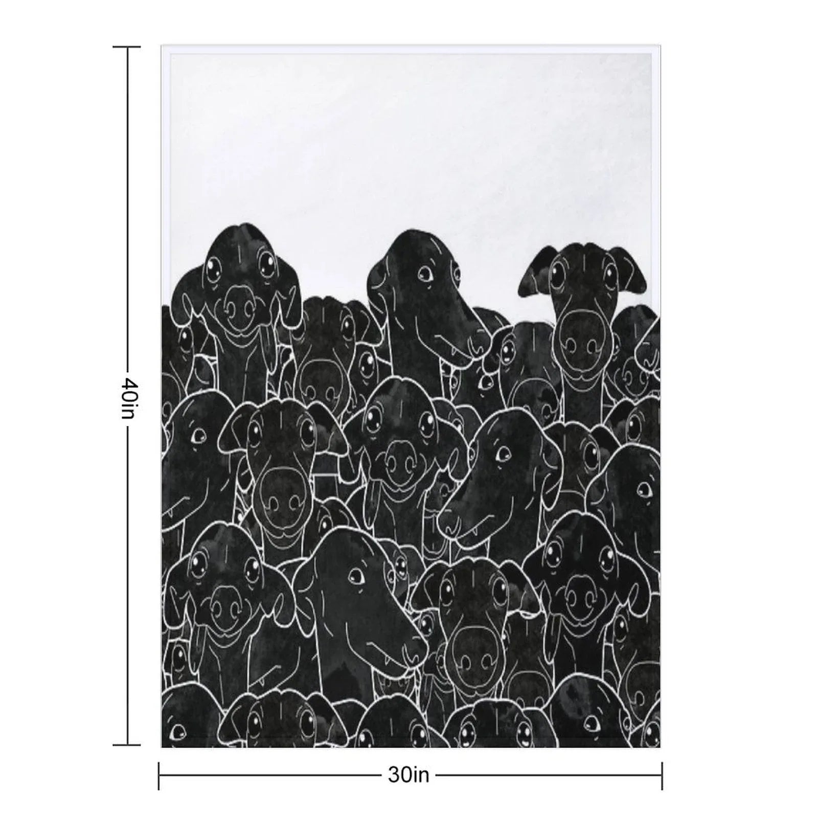 Greyhounds Black And White Pattern Throw Blanket