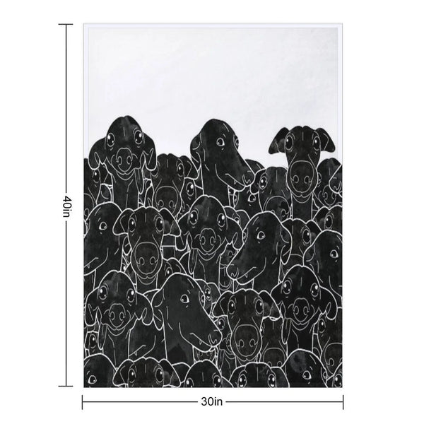 Greyhounds Black And White Pattern Throw Blanket