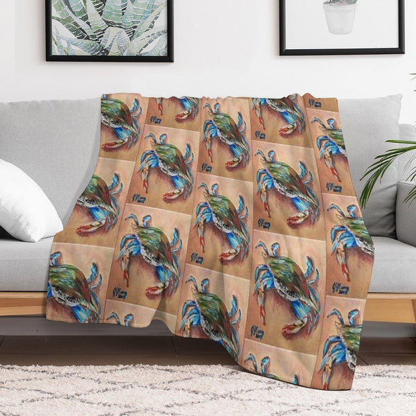 Blue Crab Easy Care Throw Blanket