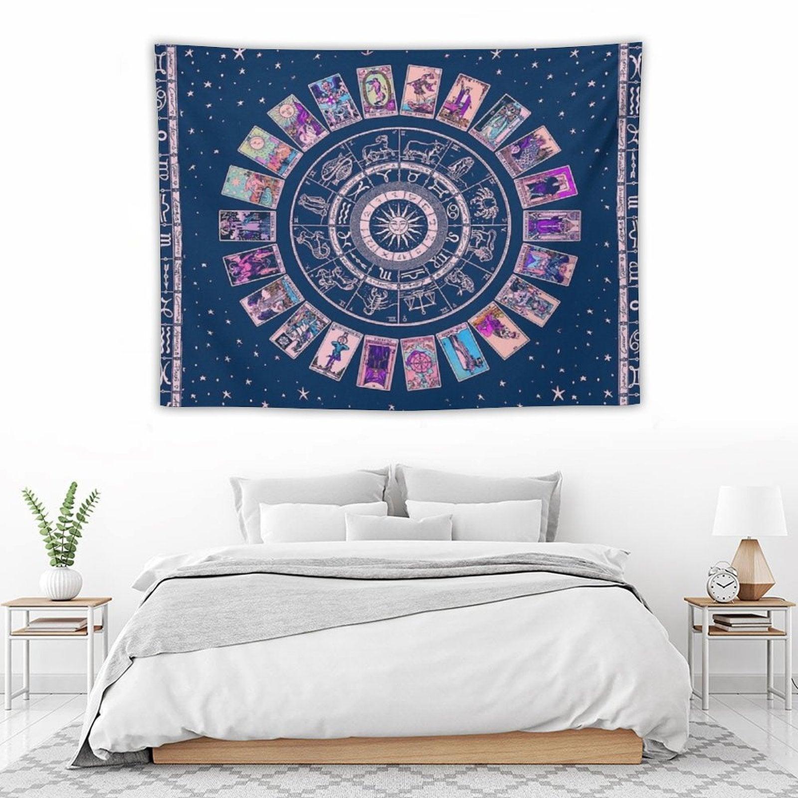 Pastel Goth Zodiac, Astrology Chart & The Major Arcana Tarot Tapestry