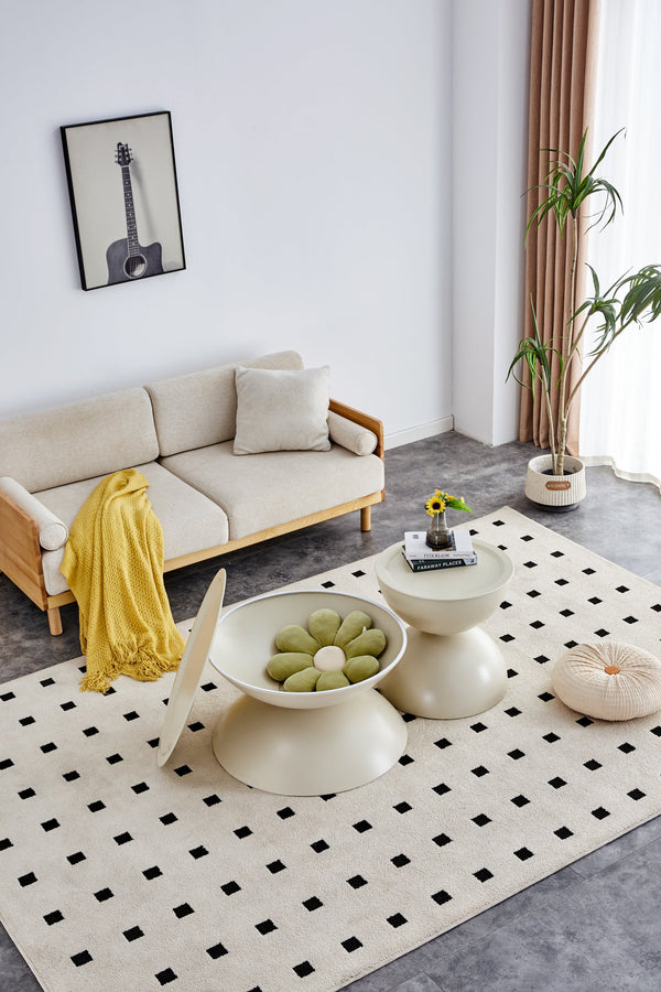 Set of 2 Milk White Coffee Table and End Table With Storage.