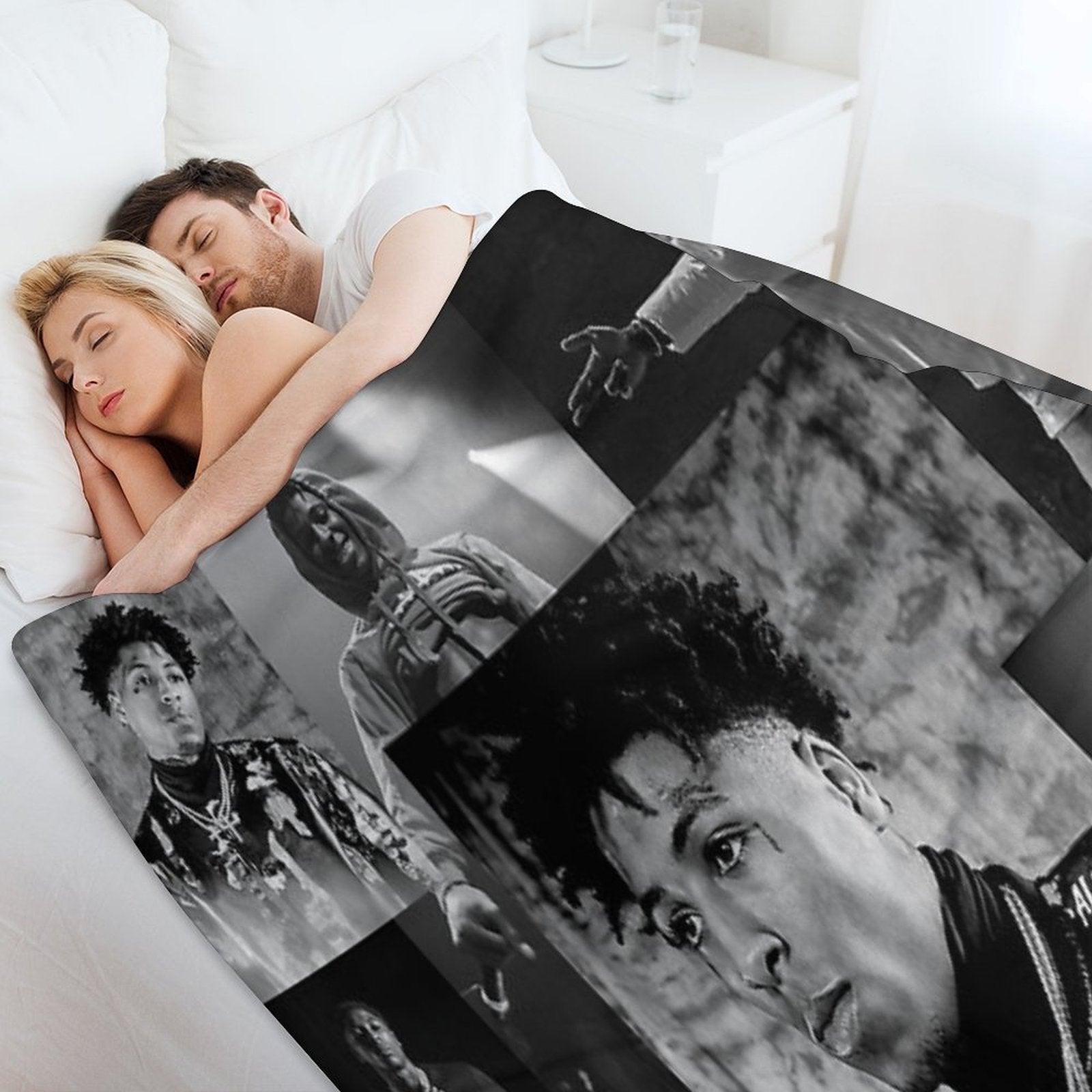 Youngboy  B&W Never Broke Again Collage Throw Blanket