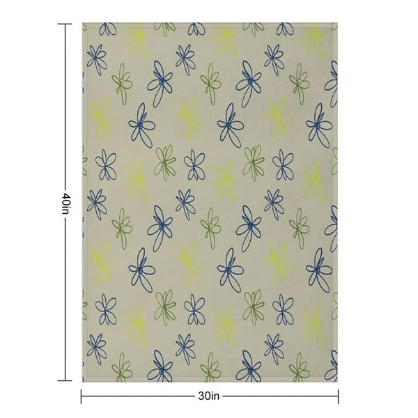 Daisy Whispers - Minimalist Leaf Pattern Throw Blanket