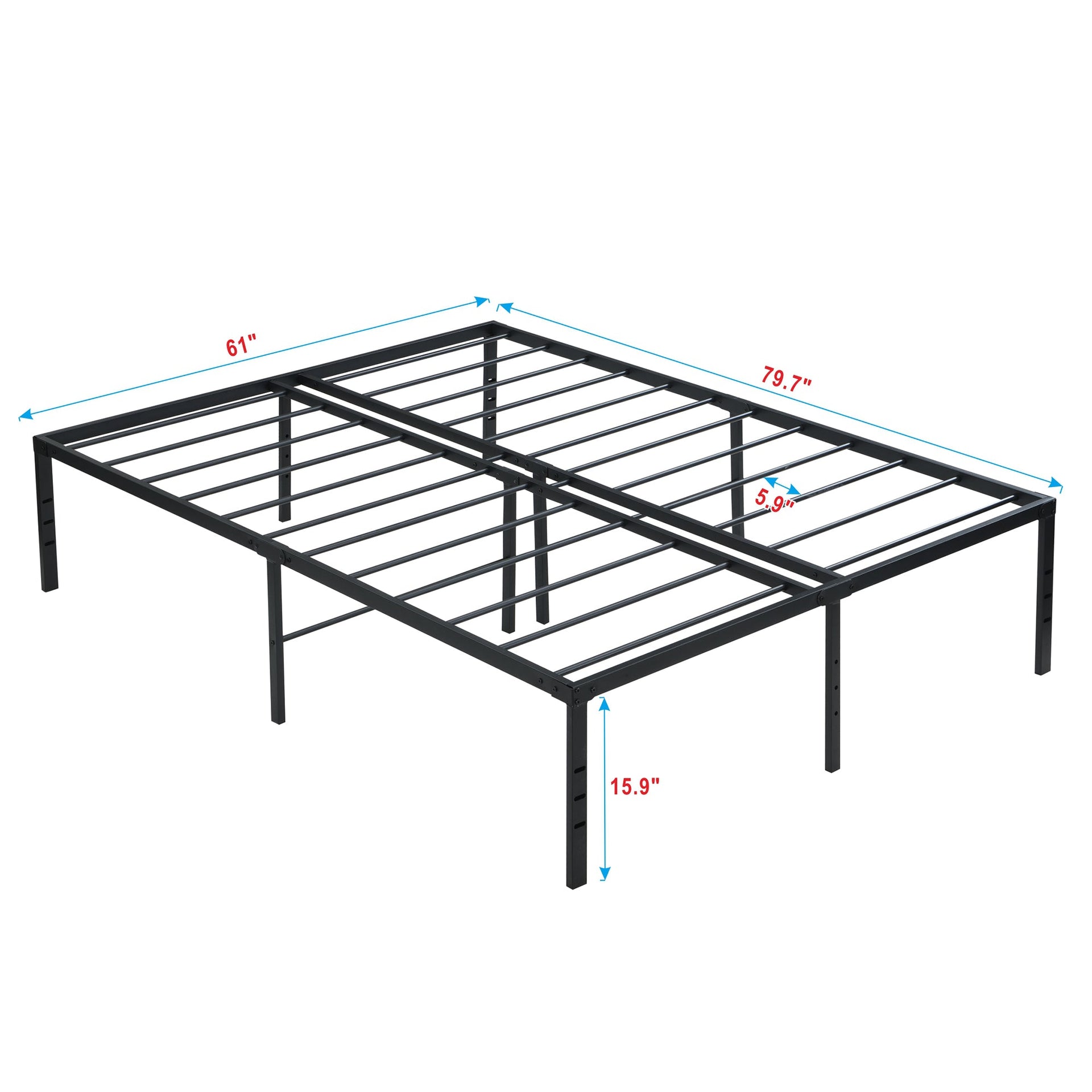 Queen Size Bed Frame - Heavy Duty Metal Construction