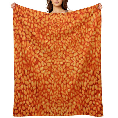Baked Beans In Things Pattern Throw Blanket