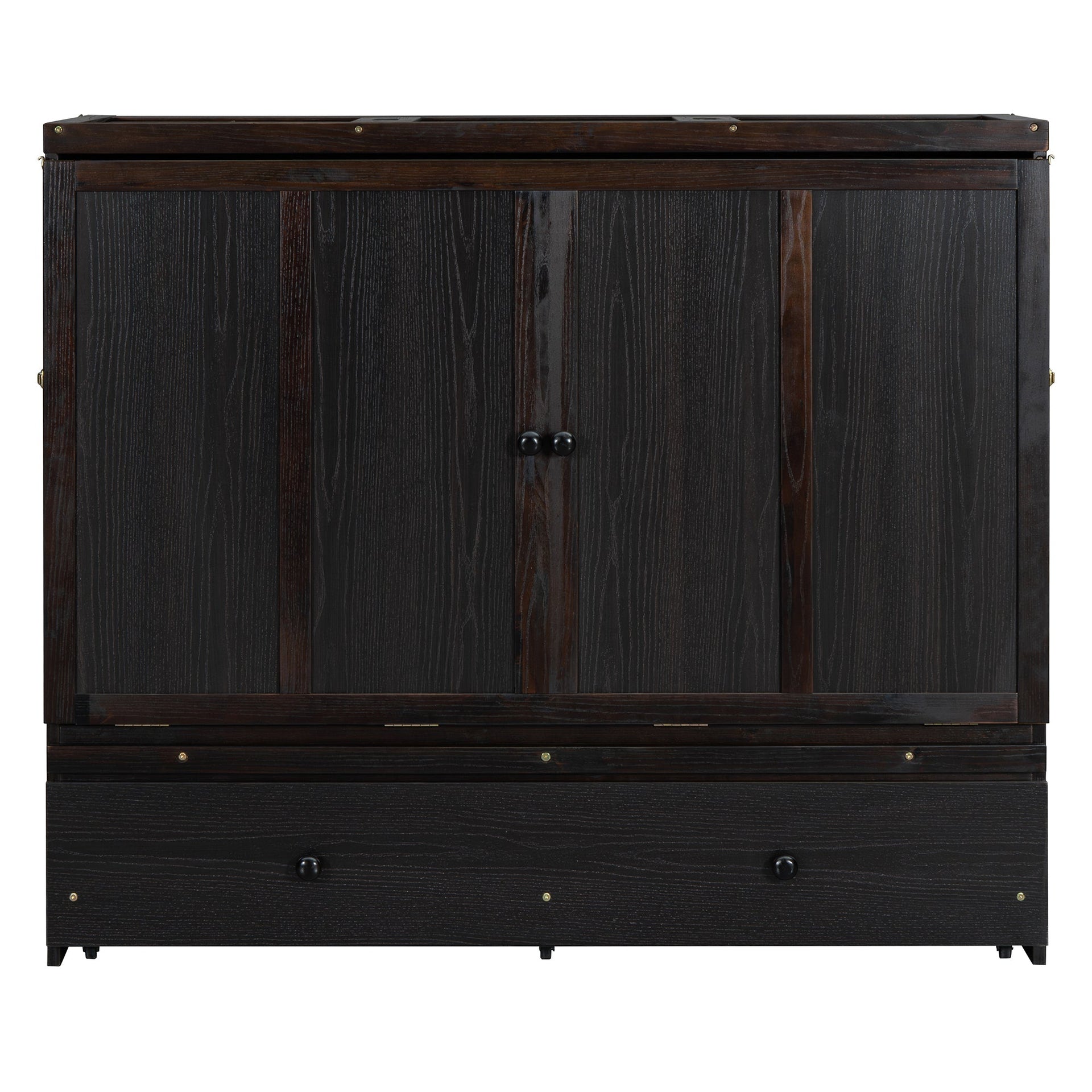 Space-Saving Full Size Murphy Bed with USB Port and Large Drawer Storage