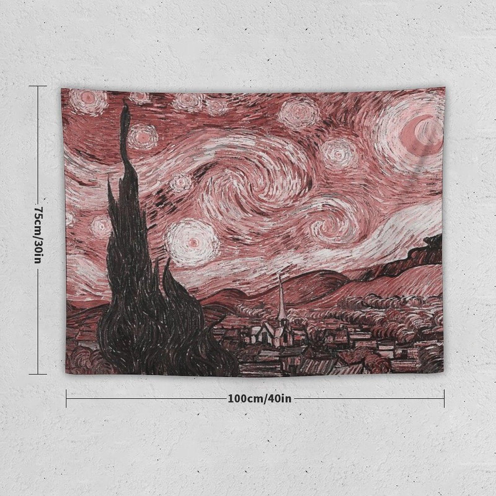 Pink Starry Night Tapestry