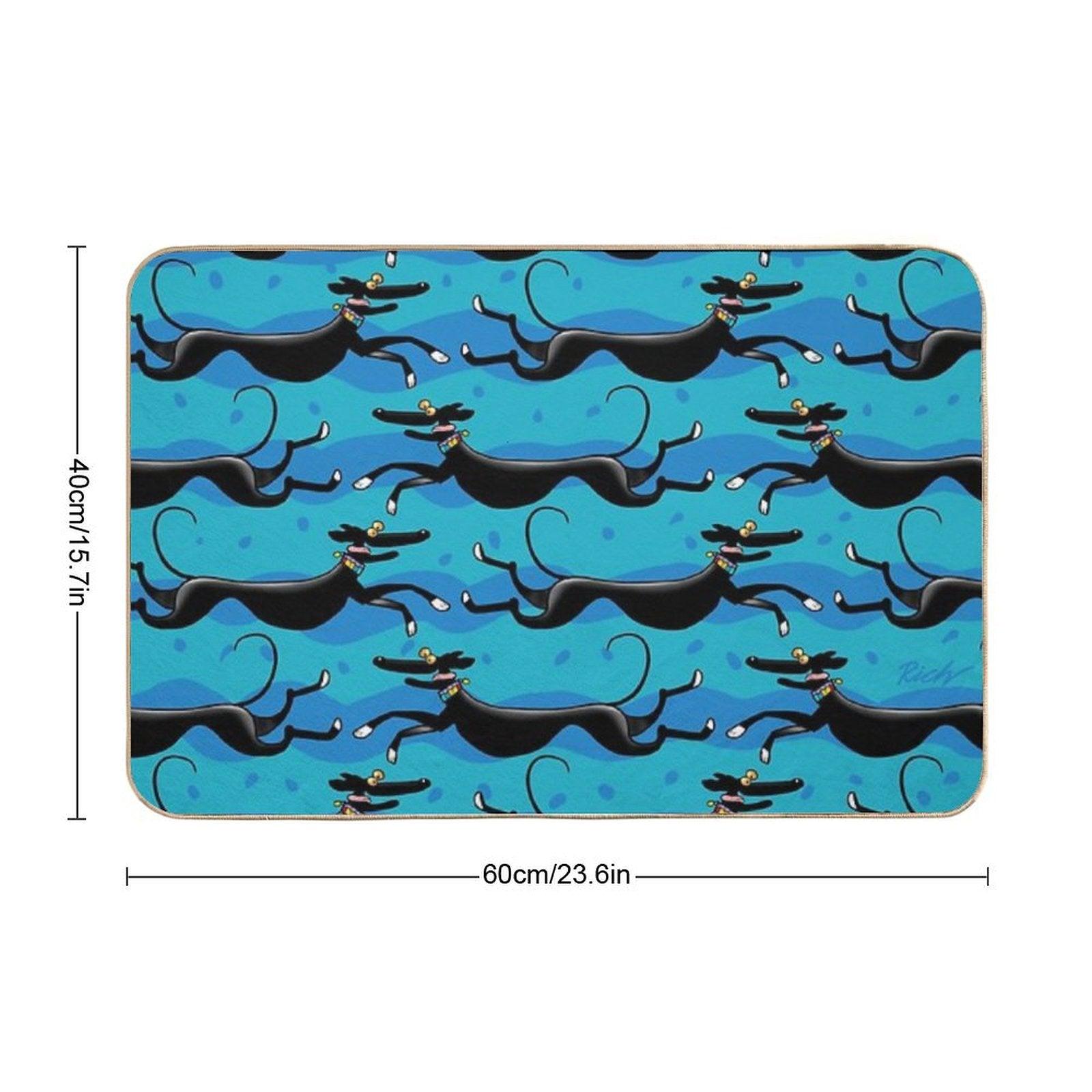 Blue Zoomies Pattern Bath Mat