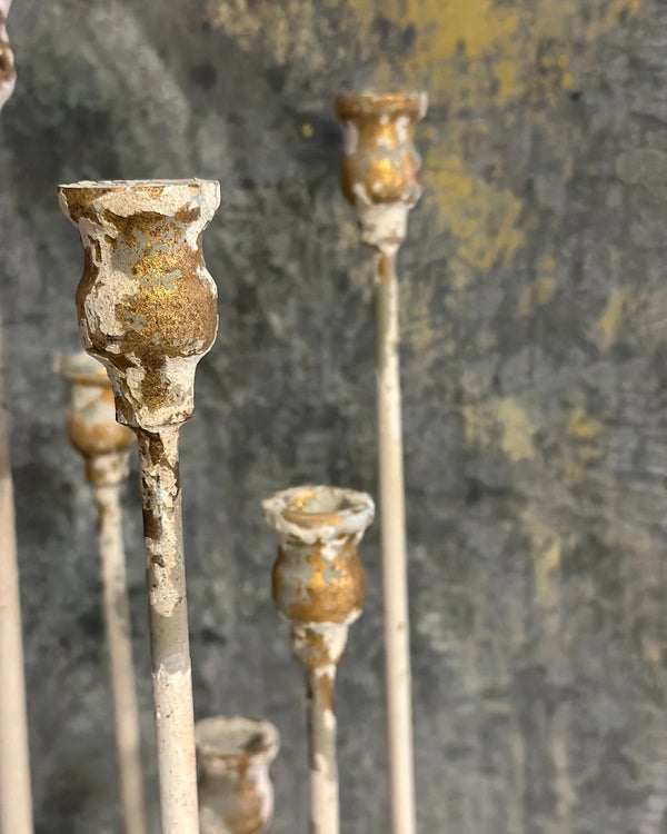 White 13-Candle Iron Candelabra