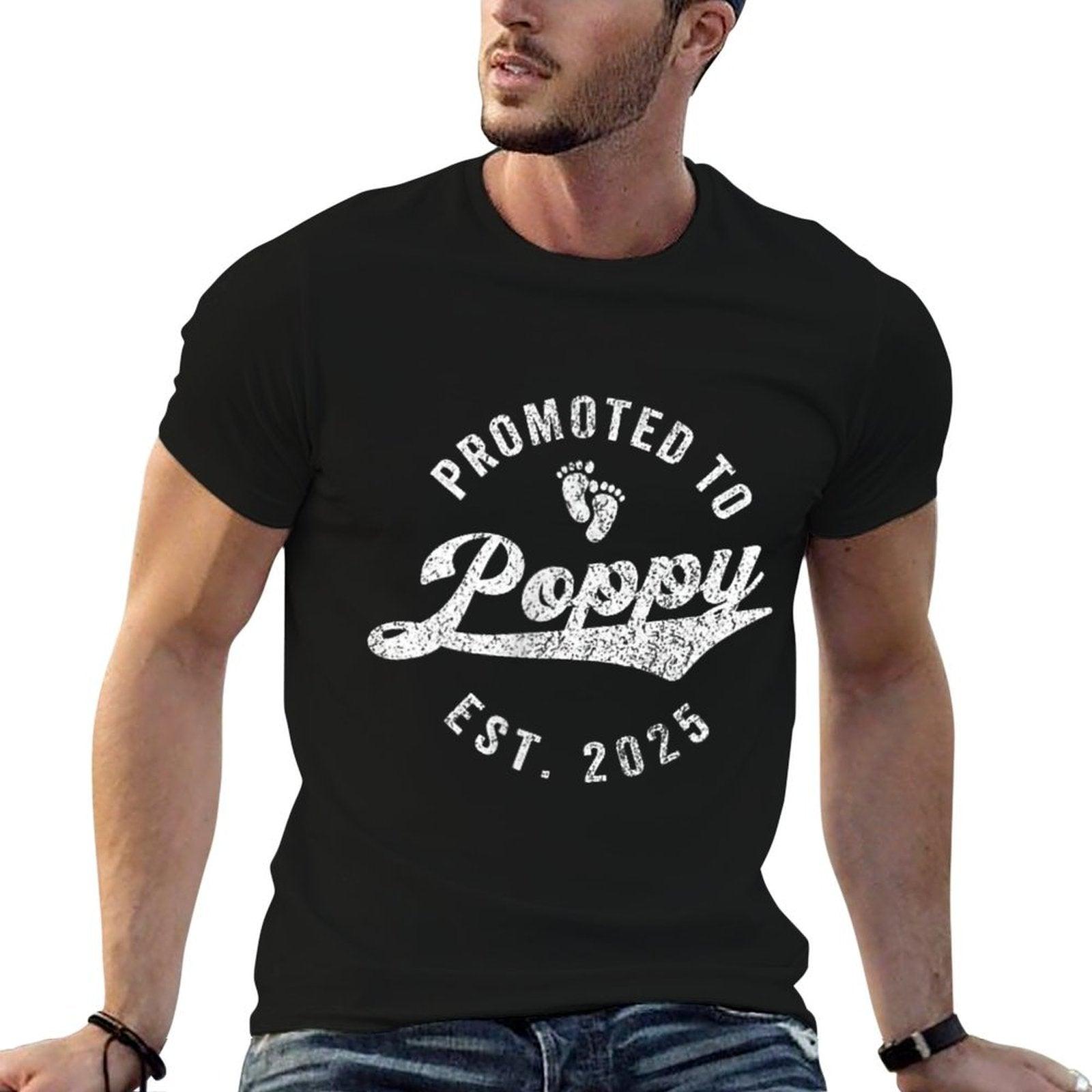Promoted To Poppy Est. 2025 First Time Grandpa T-Shirt
