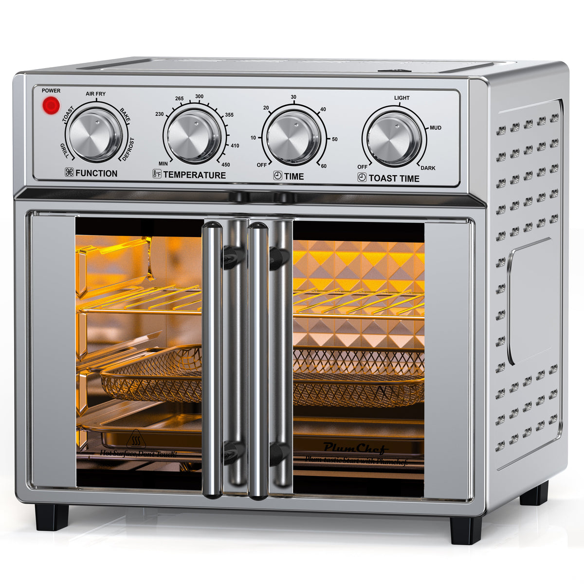 PlumChef 26QT Extra-Large French Double-Door Air Fryer Convection Toaster Oven