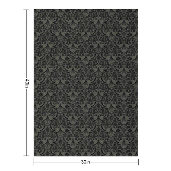 Stegosaurus Lace - Black  Grey Throw Blanket