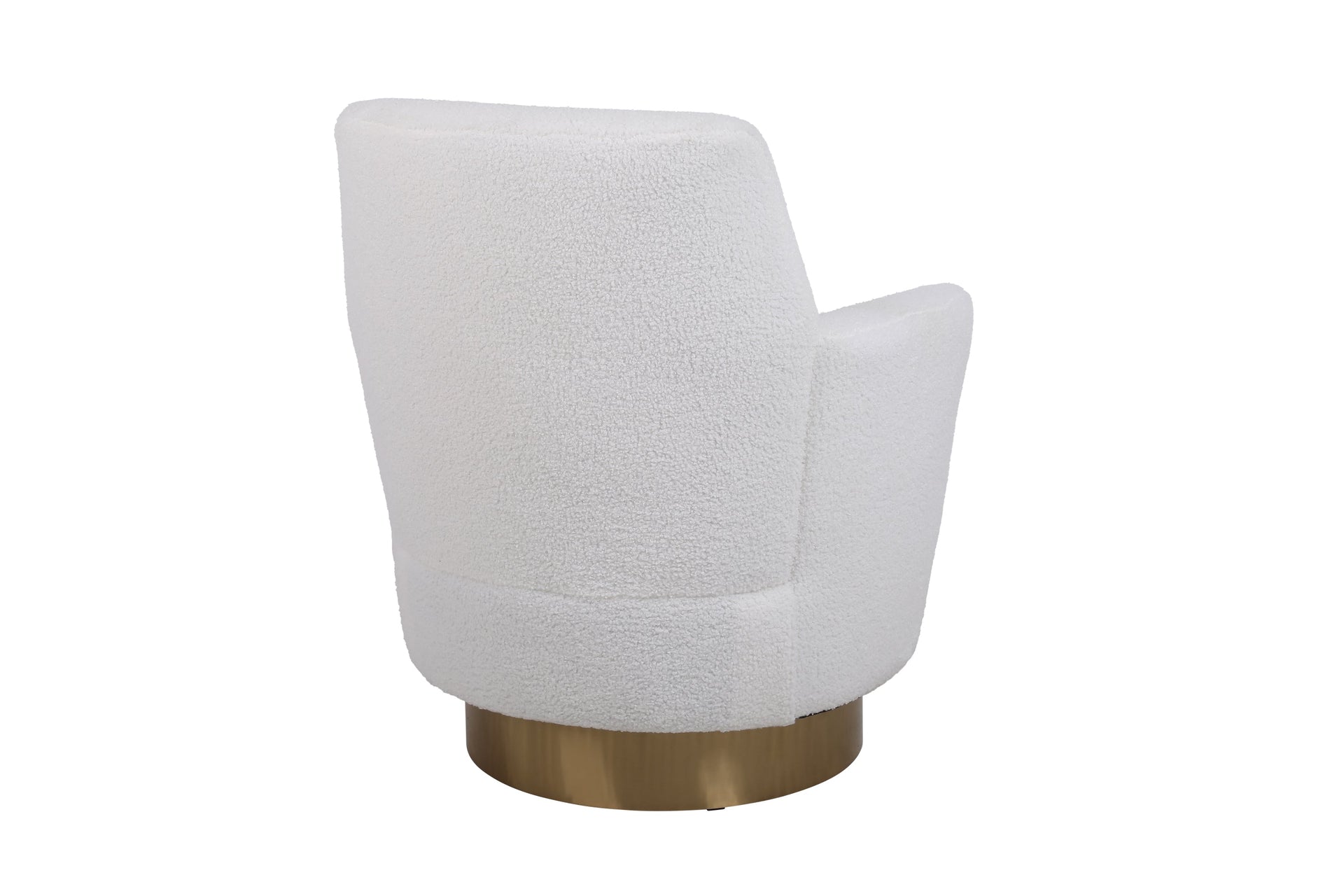 White Velvet Swivel Barrel Chair