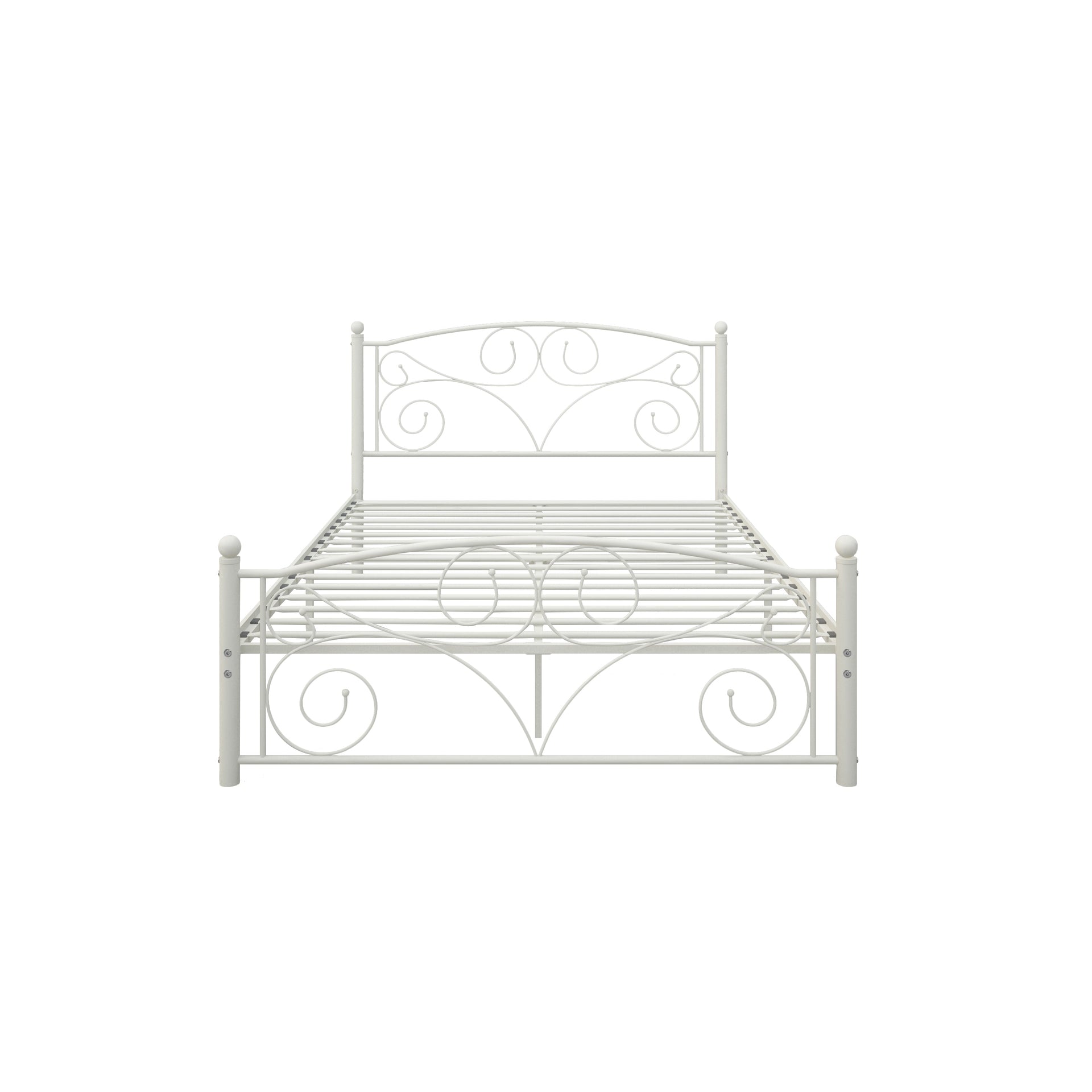 Unique Flower Sturdy Metal Bed Frame with Headboard and Footboard