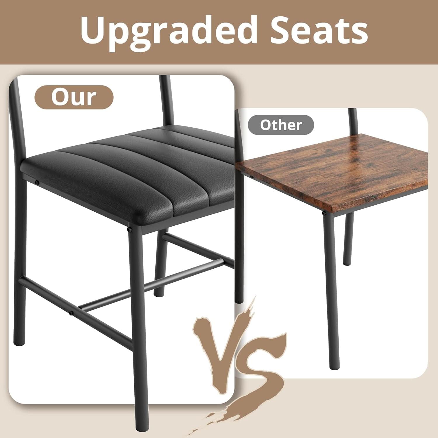 Industrial Dining Room Table Set For Four Rustic Brown