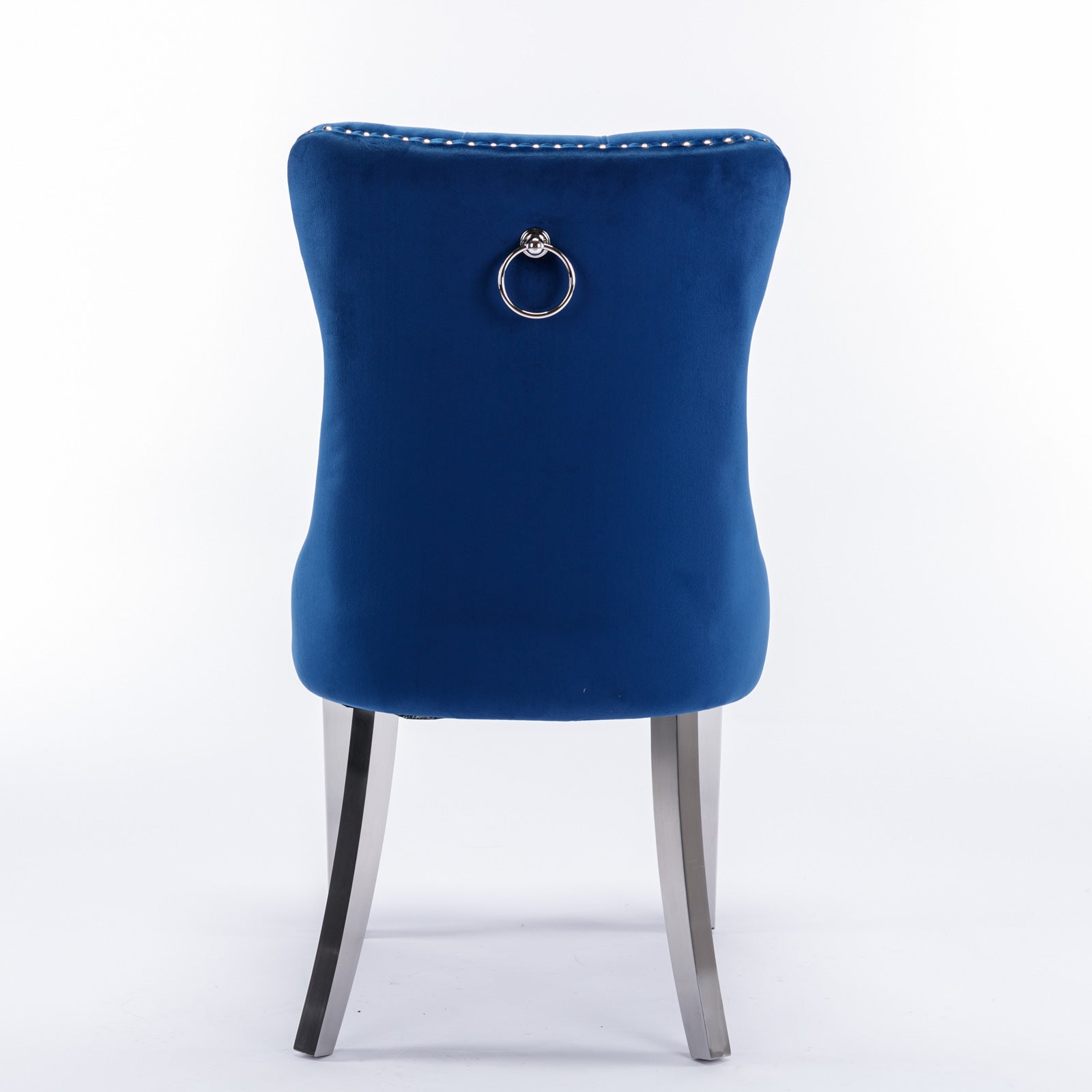 Nikki Collection Modern Tufted Solid Wood Velvet Upholstered Dining Chair with Chrome Legs