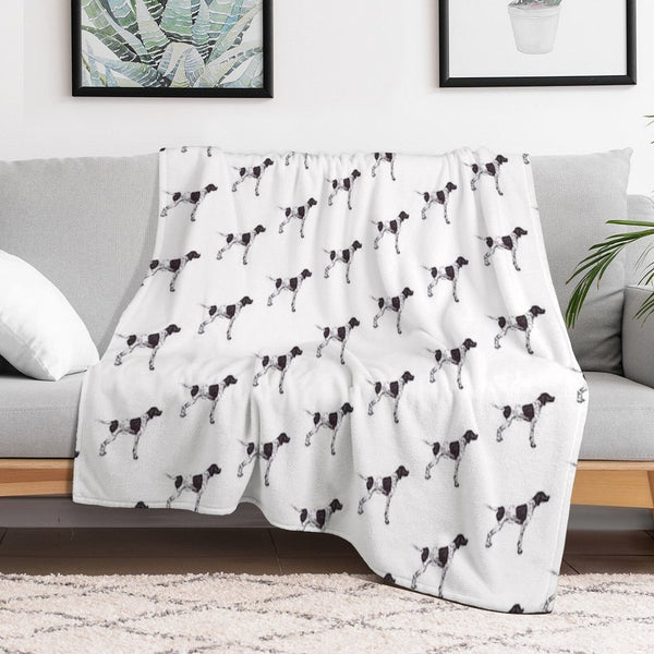 English Pointer Dog Breed Show Stack Stand Plush Throw Blanket