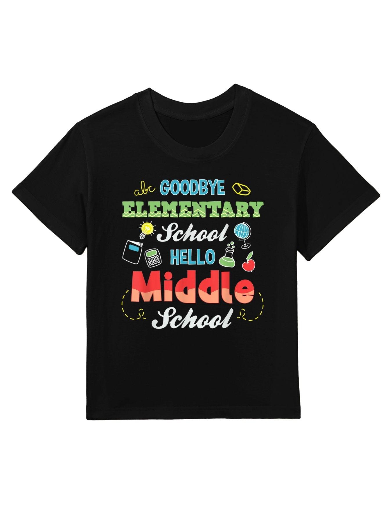 Goodbye Elementary School Hello Middle School Graduation Kids T-Shirt