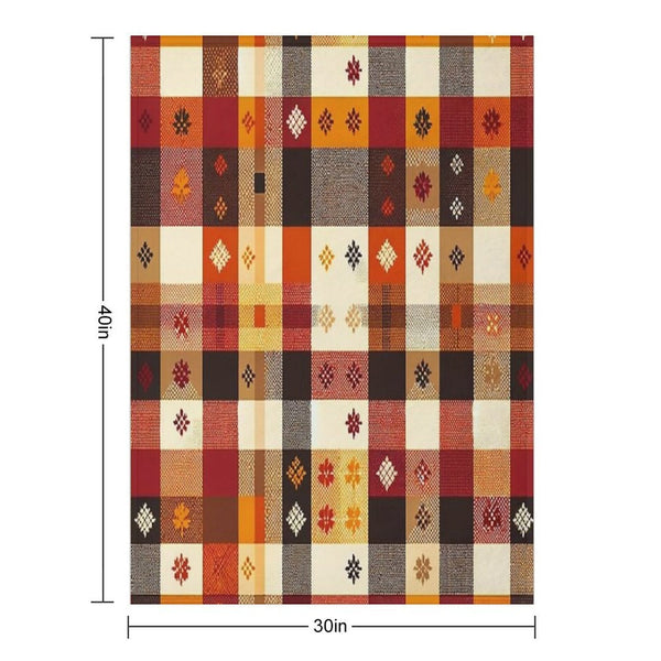 Autumn-Inspired Checkered Pattern Print Lightweight Throw Blanket