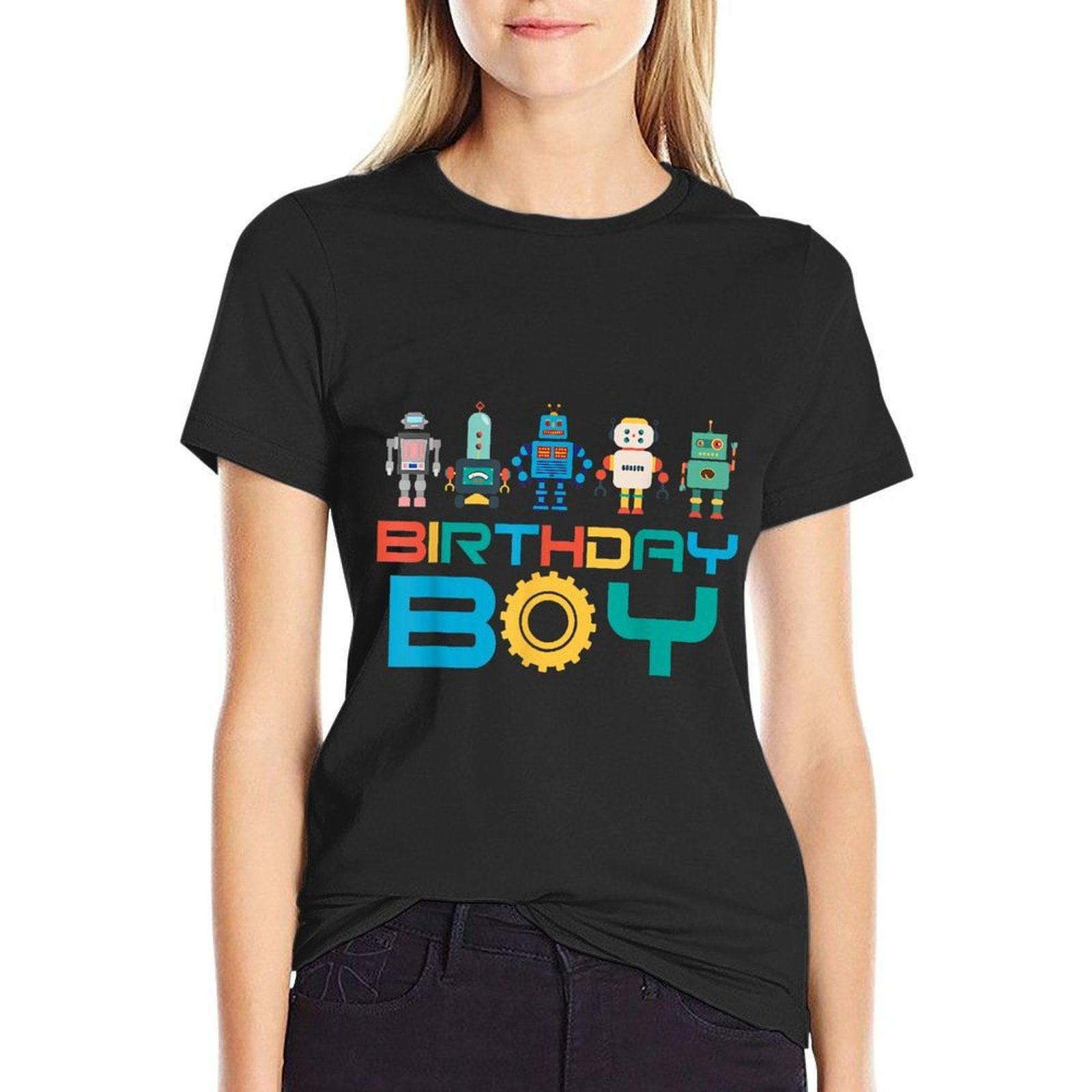 Robots Birthday Party Decorations All Ages Robotic Kids Boys T-Shirt