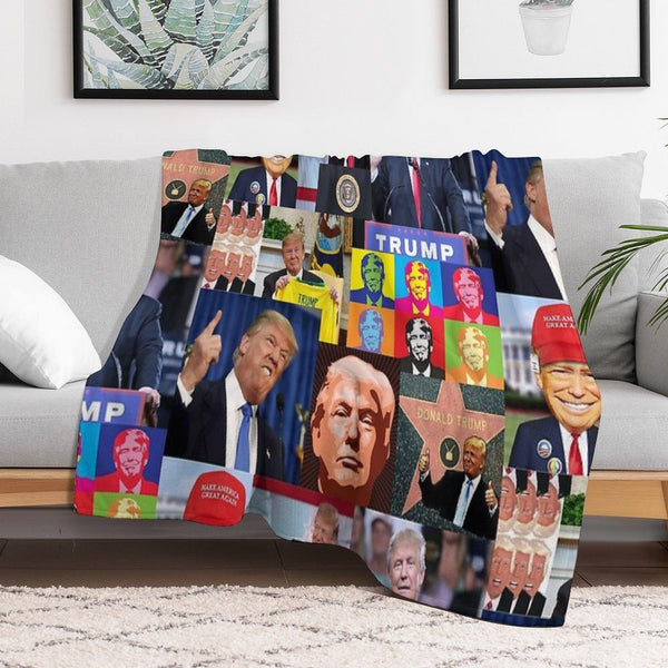Donald Trump Collage Best Of Velvety-soft Throw Blanket