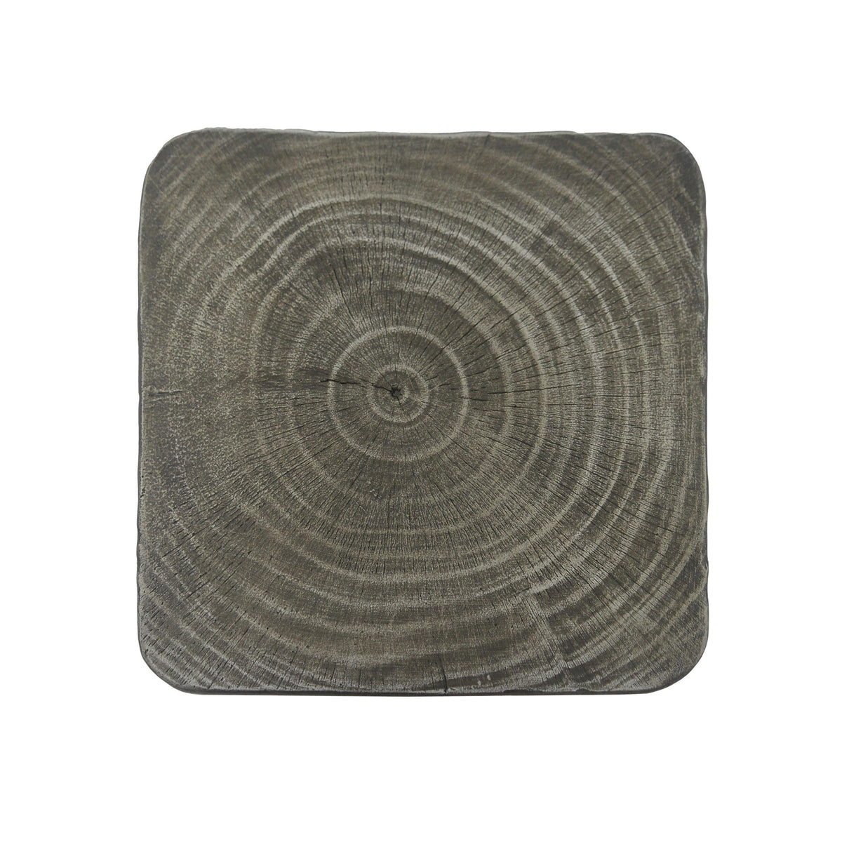 Twist Shape End Table in Wood Like Texture and Gray  Color