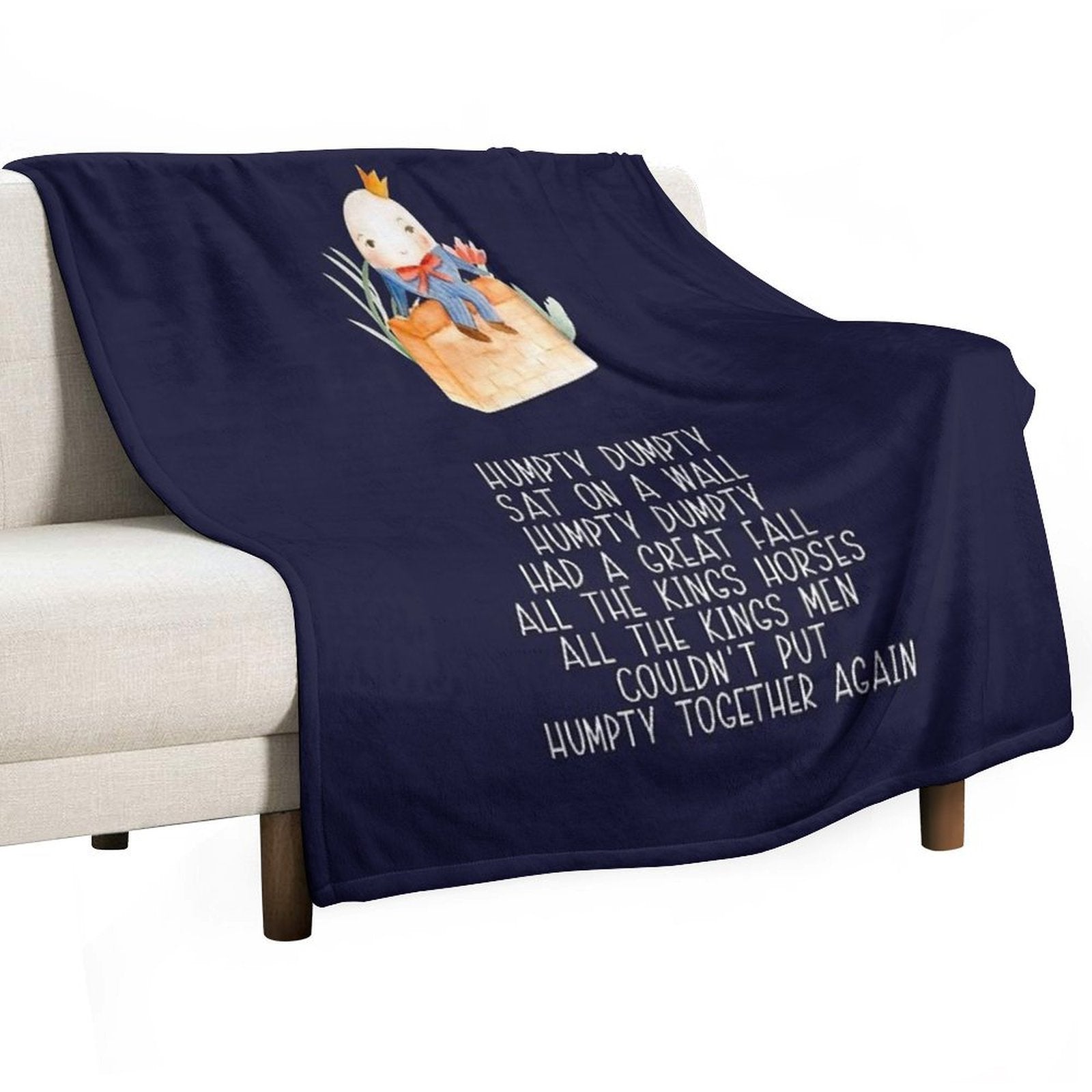 Nursery Rhyme - Humpty Dumpty Easy Care Throw Blanket