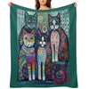 Quirky Cats Throw Blanket