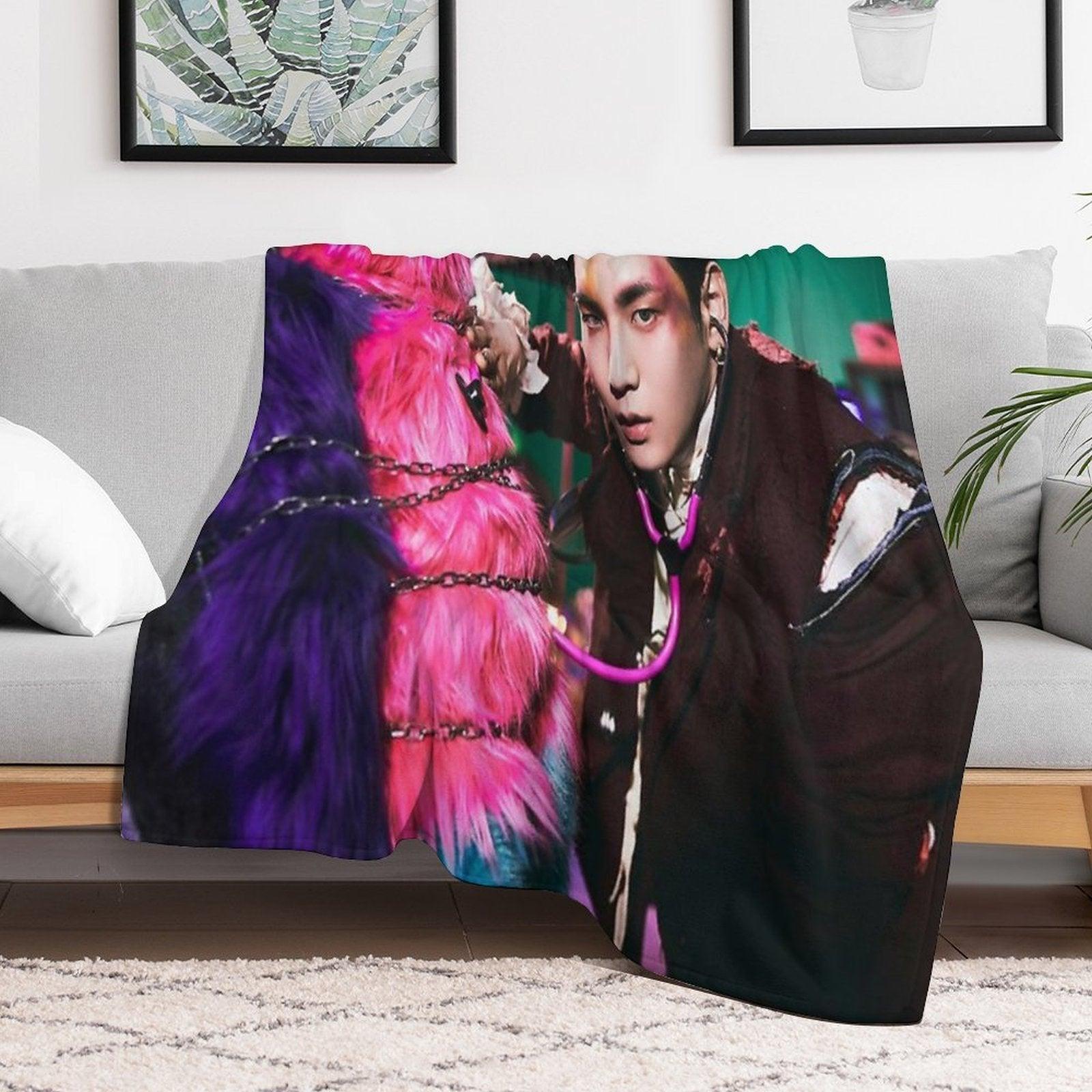 Key Gasoline Pink Monster Throw Blanket